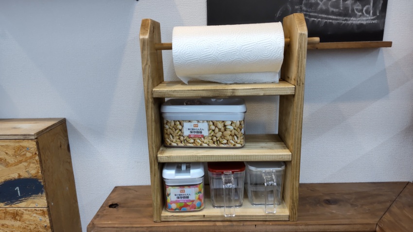 ペーパーホルダー付きスパイスラック