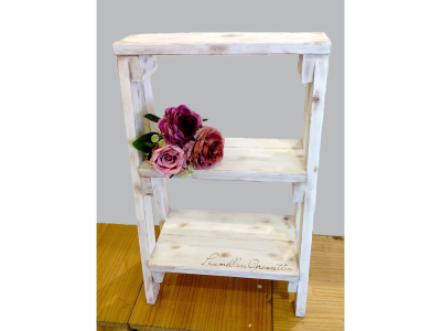 小さな植物を並べて「3段ディスプレイラック」