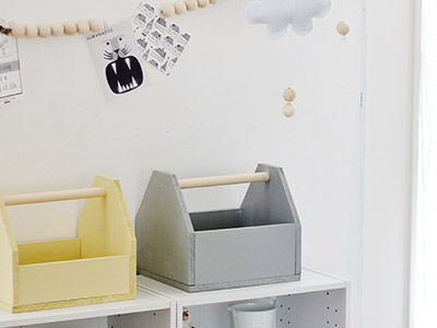 楽しく収納「お片付けウッドボックス」