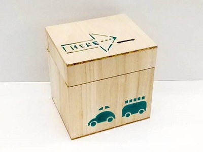 夏休み工作「からくり貯金箱」