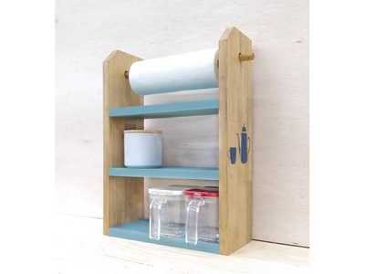 キッチン収納「ペーパーホルダー付スパイスラック」