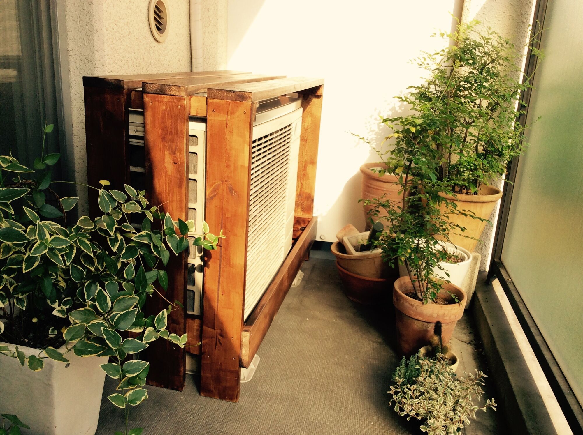 DIY＊エアコンの室外機カバーを手作りしました。